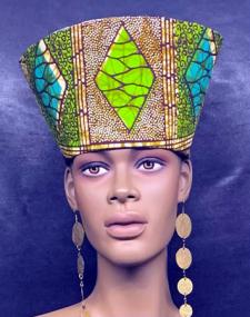 African Hat- Green Diamond Hat for Women
