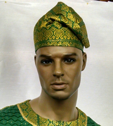 African Hat- Green Million Stone George Hat