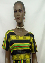 African-Kente-Cap-Sleeve-To