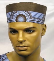 African-Light-Blue-Brown-Kufi-Hat