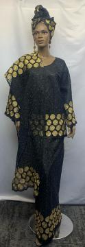 African-Net-Lace-Black-Gold-Set