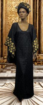 African-Net-Lace-Drop-Cape-Dress