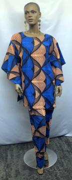 African Black Royal Blue Peach Set