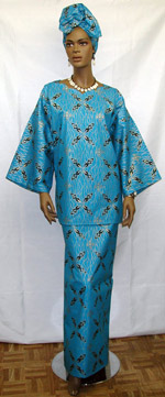 African-Powder-Blue-Print-Skirt-Set