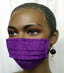 African Purple Dashiki Print Face Mask