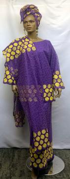 African-Purple-Gold-Net-Lace-Skirt-Set