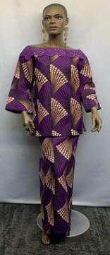Elegant African Peach Purple Set
