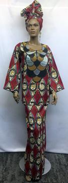 African-Red-Black-Gold-Buba-Set