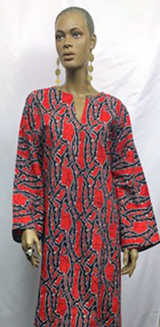 African-Red-Black-V-Neck-Dashiki-Top