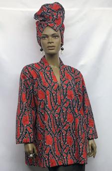 African-Red-Print-Swing-Jacket