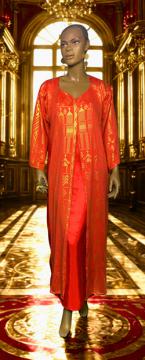 African-Red-Silk-Mudcloth-Print-Dress