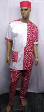 African-Red-White-Suit