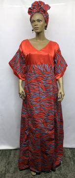African-Red-on-Red-Purple-Print-Long-Dress