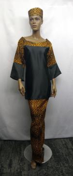 African Two Toned Animal Print Skirt Set