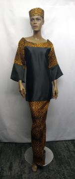 African-Two-Toned-Animal-Print-Skirt-Set