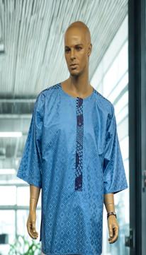 African Powder Blue Dashiki Shirt