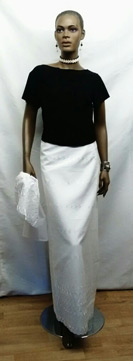 African-White-Long-Skirt
