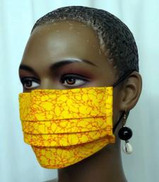 African Yellow Dashiki Print Face Mask