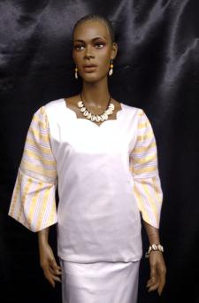African Yellow Gold Bridal Kente Top