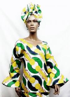 African-Yellow-Green-Print-
