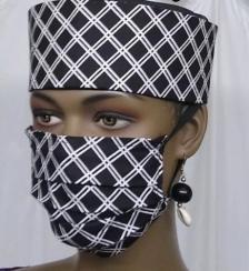 AfricanBlackWhiteStripeFaceMask