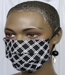 African Black and White Stripe Face Mask