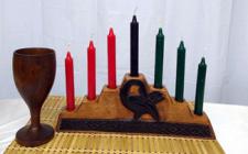 Kwanzaa Kinara- Brown Black Sankofa Artwork.