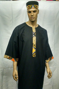African Shirt- African Trim Dashiki