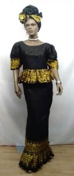 African Skirt Set -Elegant  African Peplum 2pc Skirt Set