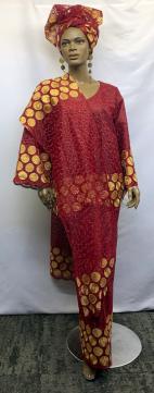 Elegant-Burgundy-Gold-Net-Lace-Set
