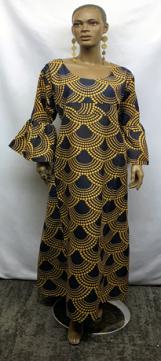 Elegant Gold Black Long Dress