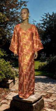 Elegant-Red-Gold-Drop-Cape-Dress