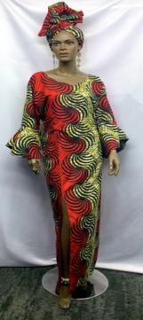 Elegant-Red-Print-Dress-Split