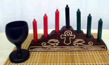 Kwanzaa Candle Holder-  Kinara Complete Set with 7 Candles (large)