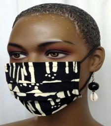 African Black Cream Mud Cloth Face Mask
