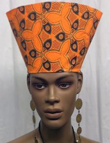 Orange Black Print Crown