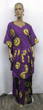 African Purple Print Makeba Gown