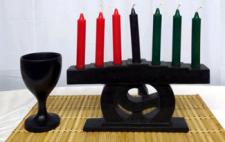 Sankofa Kwanzaa Kinara Complete w/ 7 Candles