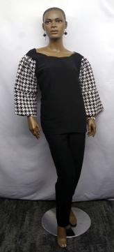 Afrocentric Two Toned Houndstooth Top
