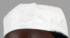 African Hat- Embroidery White Kufi Hat 