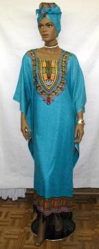African Caftan Dress- Ethnic Caftan with Headwrap