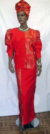 African Dress- Two-Toned 3pc Skirt Set 