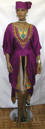 African Dress- Ethnic Butterfly Dress w/Headwrap