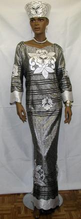 African Dress: Black and silver  Dress