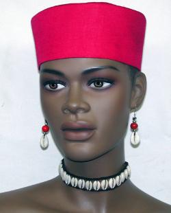 African Hat- Elegant Pink Hat for Women 