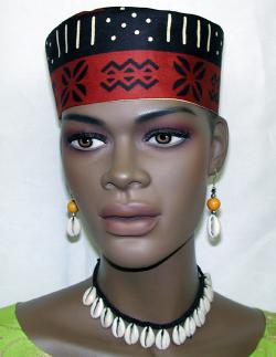 African Hat- Elegant kente Trim Kufi Hat