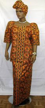 african-orange-puff-sleeve-