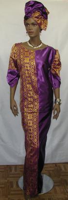 African Dress- Purple George Two Toned Skirt Set