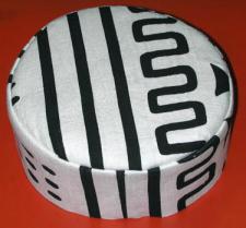 African Hat- Black and White Kufi Hat for Men