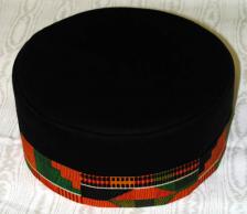 African Hat- Kente trim Kufi or Hat for Men